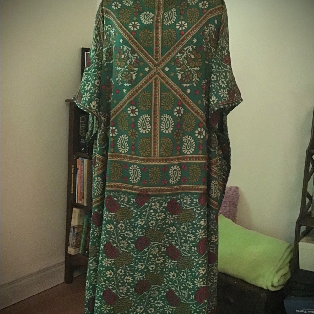 NWOT Handmade Long Kaftan made from Vintage Sari Fabric